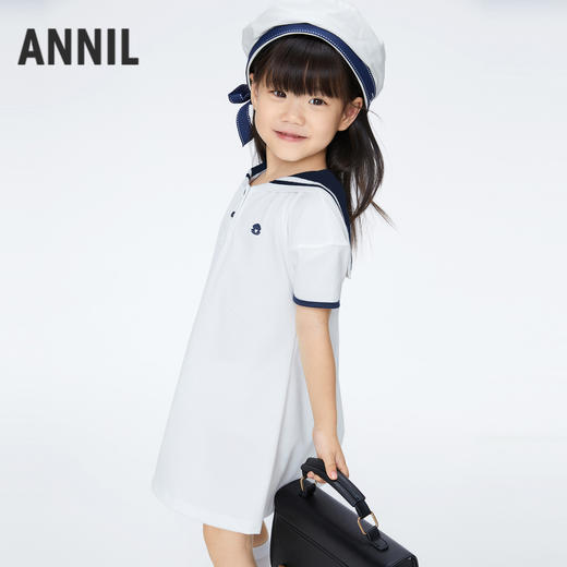 女童海军风凉感连衣裙夏季新款安奈儿童装实体店同款XG423724 商品图2