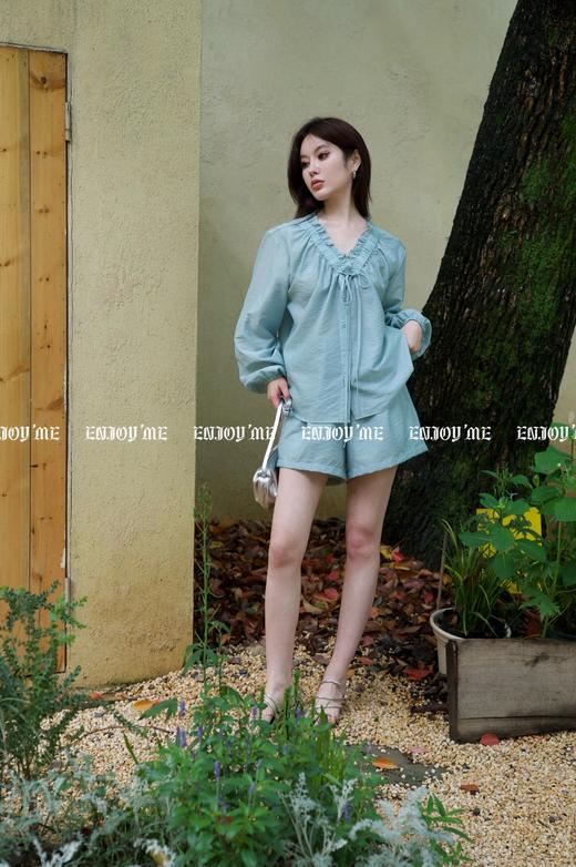 【门店同款】ENJOY夏季浪漫-木耳边抽绳短裤套装 157504282 商品图0