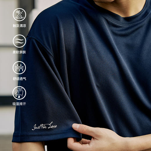 LUSHISI椰树主题印花美式速干面料运动短袖圆领吸汗跑步t恤投篮服 商品图3