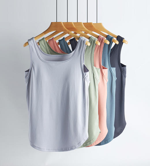 weyo夏季新款女索罗纳家居服带胸垫罩杯一体无袖T恤吊带背心12305+12606 商品图3