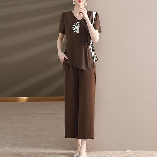 TZW-夏季中国风妈妈装休闲套装短袖气质中老年女装夏装新款两件套洋气 商品图5
