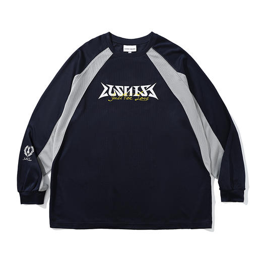 LUSHISI拼色插肩长袖炽热如火主题微弹速干运动长袖t恤投篮训练服 商品图4