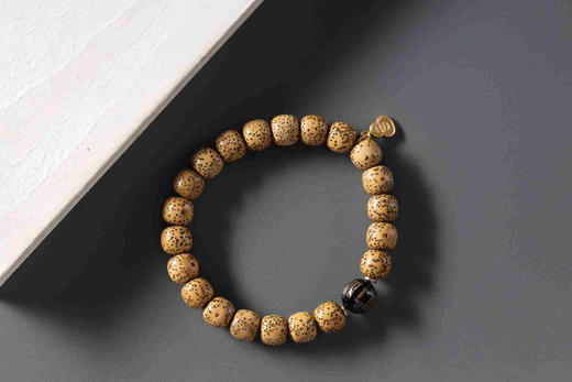 YXPT0028°星月菩提+黑玛瑙心经手串0.8*0.9*21 商品图0