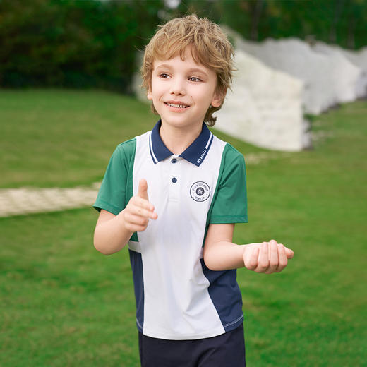 mettekids男童短袖t恤2024夏新款撞色拼接童装上衣儿童休闲polo衫 商品图1