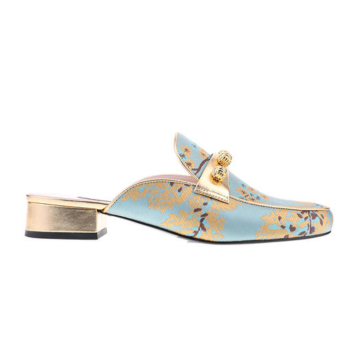 sheme  新中式  鹤鸣 织锦 金属盘扣 凉鞋  可定制 商品图0