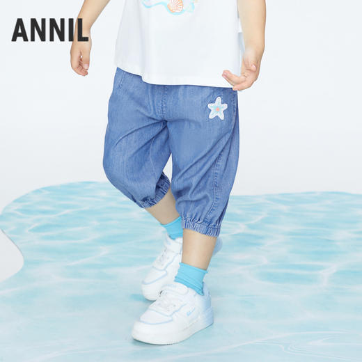 女童抗菌防晒冰牛仔七分裤夏季新款安奈儿童装实体店同款XG426595 商品图2