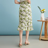 EITIE爱特爱夏季新款夏日感清新绿色印花高腰鱼尾半身裙B2406322 商品缩略图5