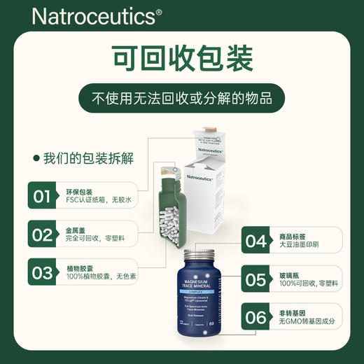 Natroceutics纳苏可 镁微量矿物复核胶囊 舒缓压力 减压好眠 商品图4