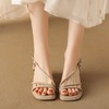 ZHR则则法式复古粗跟凉鞋2024新款时尚百搭洋气沙滩凉鞋简约女鞋 商品缩略图7