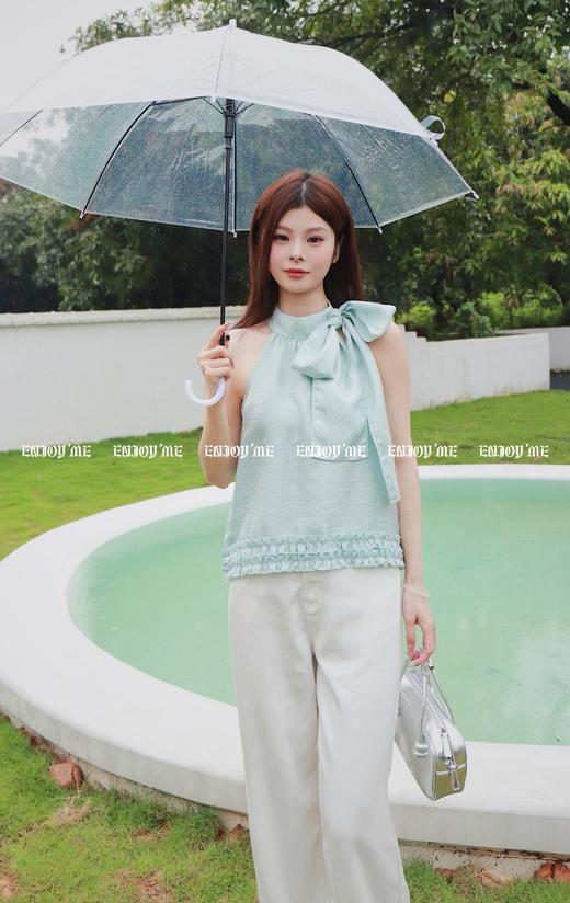 【门店同款】ENJOY夏季浪漫-洋气挂脖绑带上衣 157468242 商品图8