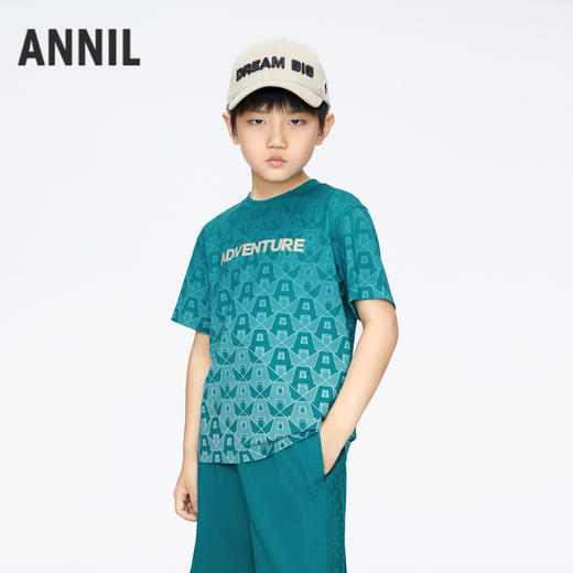 男童舒弹宽松圆领短袖上衣衫新款安奈儿童装实体店同款AB421748 商品图1