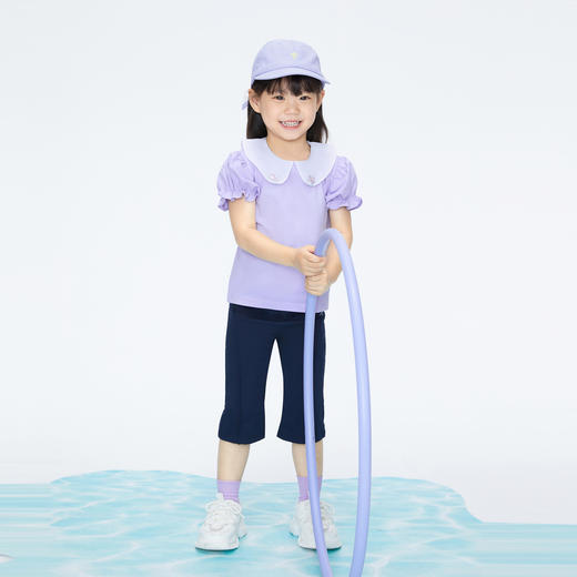 女童清凉T恤翻领短袖上衣夏季新款安奈儿童装实体店同款XG421720 商品图3