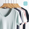 weyo 夏季新款女棉莫纯色舒适V领圆领短袖T恤1832、1833 商品缩略图1