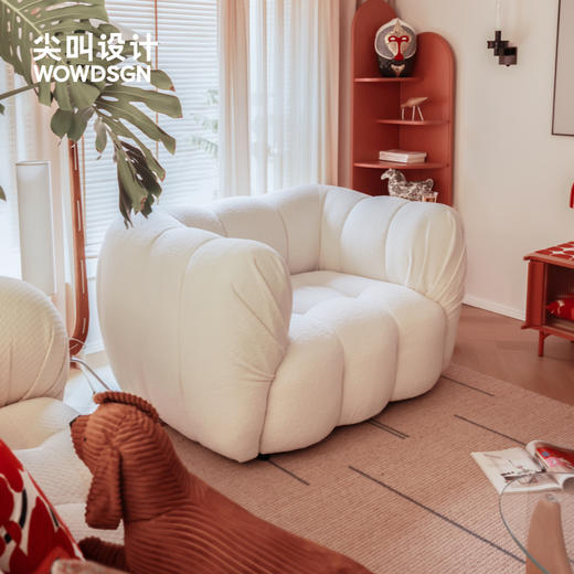 尖叫设计 绵羊沙发单人位客厅卧室布艺小户型休闲简约北欧网红ins 商品图2