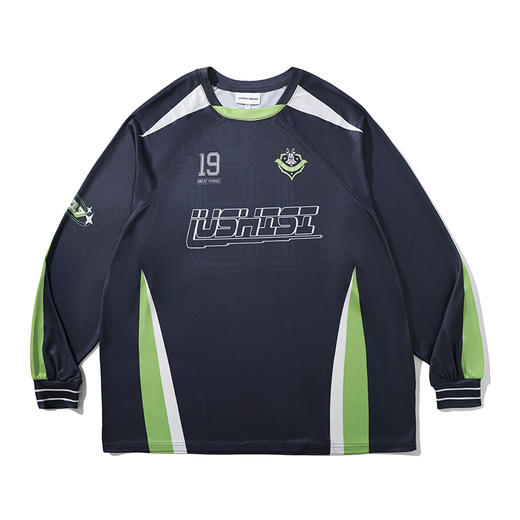 LUSHISI美式投篮服足球训练服骑行服运动t恤拼接复古赛车服[融合] 商品图4