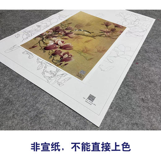 周中耀工笔画白描底稿兰花《红玉兰》临摹勾线高清打印稿ZT08 商品图2