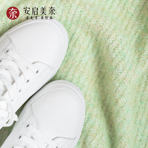安启美奈百搭小白鞋，材质柔软亲肤，鞋垫提供回弹力，走路更轻便 商品图5