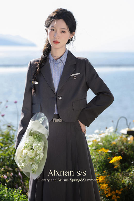 鹿向南《曼哈顿日记》学院风时尚套装女春季西装外套L336200-1 商品图5
