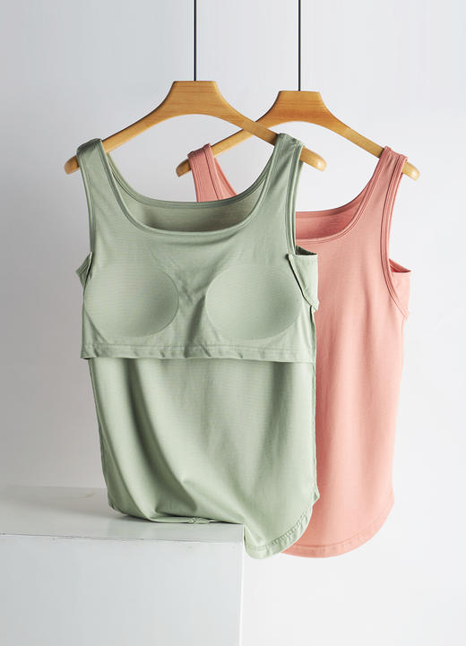 weyo夏季新款女索罗纳家居服带胸垫罩杯一体无袖T恤吊带背心12305+12606 商品图5