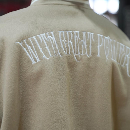 LUSHISI[荒原]美拉德穿搭毛呢拼接棒球服潮牌春秋美式运动外套男 商品图3