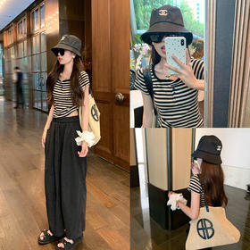 <曾小咸推荐>【条纹演绎】黑色条纹短袖