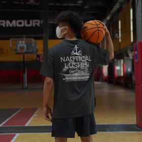 LUSHISI夏季新款美式篮球训练服投篮运动t恤男短袖宽松透气[航海]