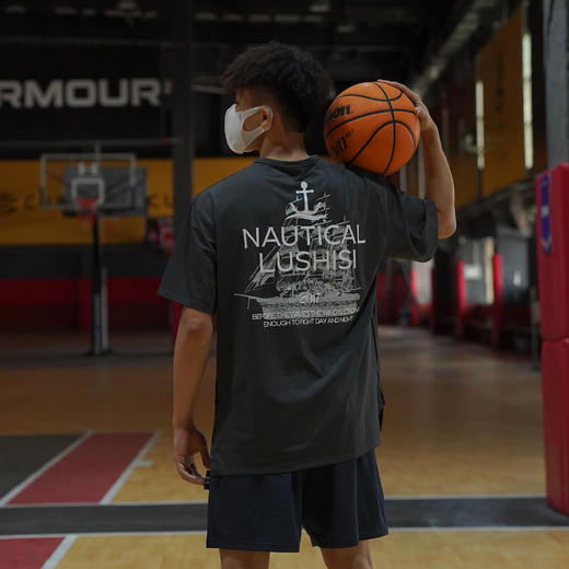 LUSHISI夏季新款美式篮球训练服投篮运动t恤男短袖宽松透气[航海] 商品图0
