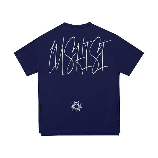 LUSHISI深蓝色[涂鸦]美式篮球t恤速干短袖街头运动潮牌投篮服圆领 商品图4