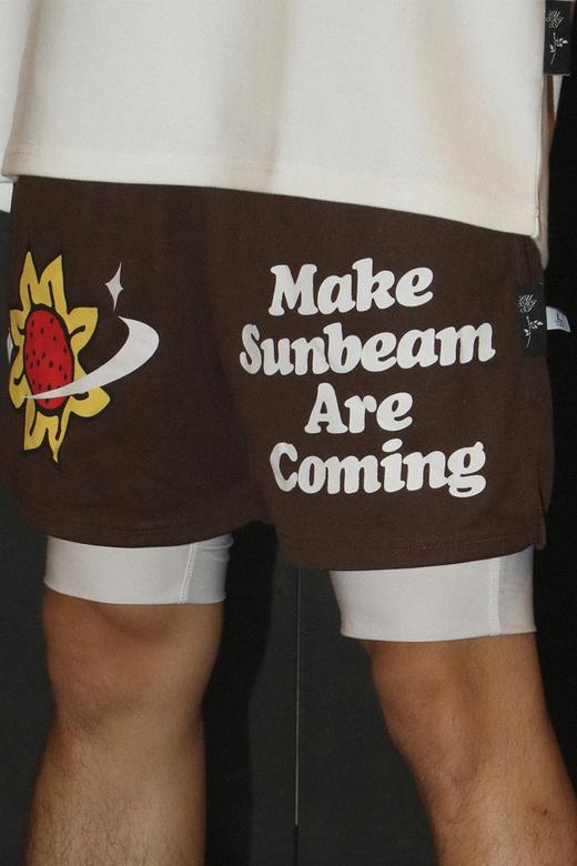 LUSHISI原创美式街头[向日葵]字母主题篮球短裤运动宽松潮跑步男 商品图5