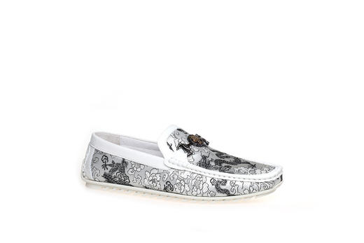 豪麟名鞋奥莱迪嘉男鞋织物商务鞋DJMMA41MS011白色  原价1660元 商品图0