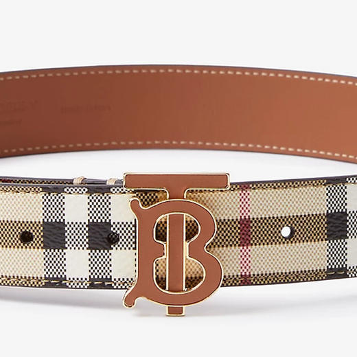 BURBERRY 巴宝莉 女士格纹拼皮革 TB 腰带 格子 8070412 A9534 商品图2