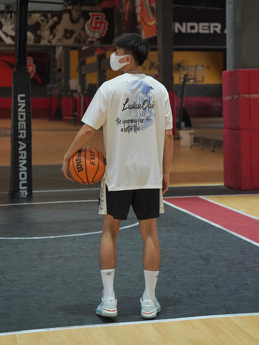 LUSHISI[落日黄昏]速干篮球短袖美式投篮服手绘印花椰树氛围感t恤 商品图3