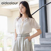 oldcolour夏季新款别致系系带法式短袖雪纺衬衫女P25011550 商品缩略图1