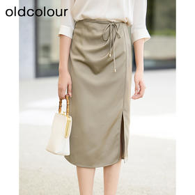 oldcolour夏季新款法式高级感开叉西装半身裙女包臀裙GP21063811