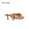 D:FUSE迪芙斯2024夏季新款精致编织艺术猫跟复古凉拖鞋DF42110172 商品缩略图2