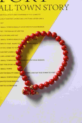 YHZS0084°朱砂珠+葫芦吊坠手串