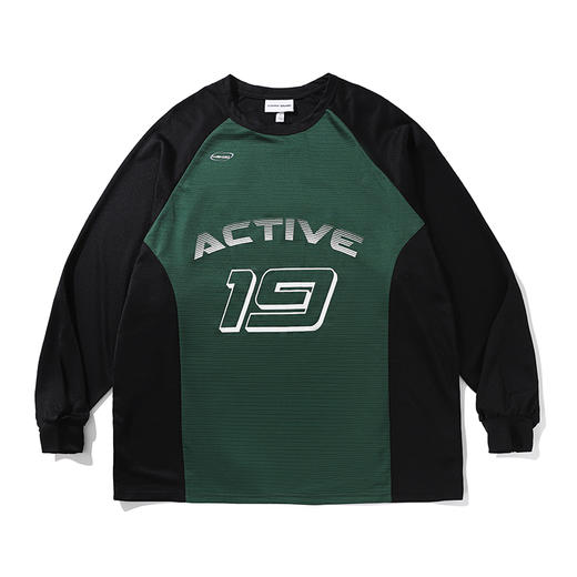 LUSHISI美式复古撞色学院拼接速干长袖篮球训练上衣插肩T恤[敏捷] 商品图4