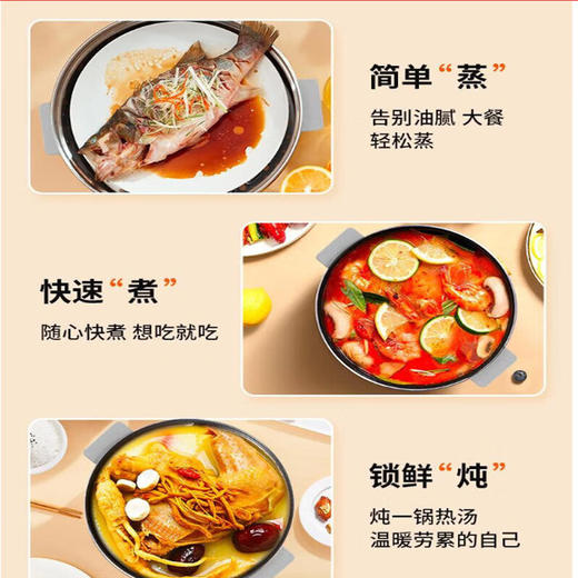 九阳（Joyoung） 电蒸锅DZ50HG-GZ755多功能家用电热锅电火锅多档火力调节配带蒸笼 商品图4