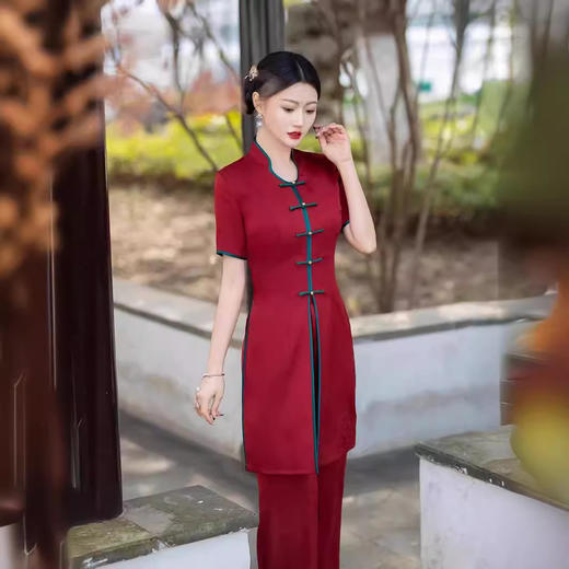 新中式旗袍连衣裙唐装茶服套装GSJ884 商品图3