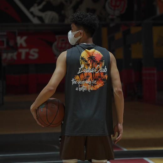 LUSHISI[落日黄昏]印花无袖短袖坎肩背心t恤宽松投篮服篮球运动男 商品图2