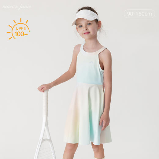【凉感防晒】马克珍妮2024夏装女童运动无袖网球背心连衣裙240612 商品图0