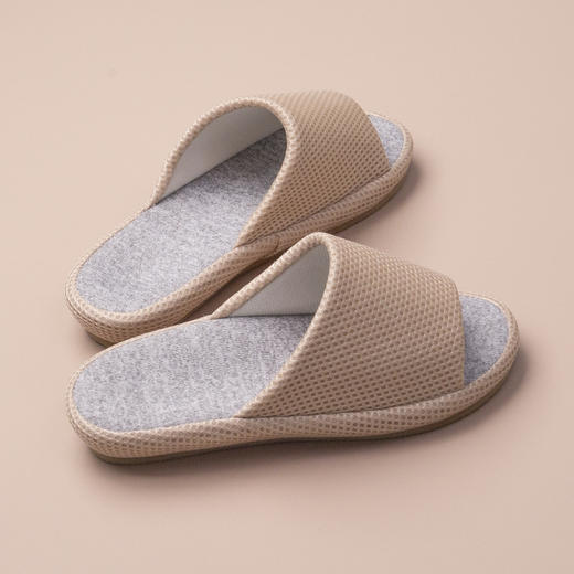 【网眼拖鞋】透气家居拖鞋布艺方式网眼简约地板地毯静音拖鞋 商品图1