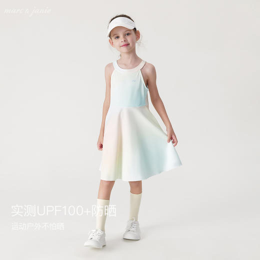 【凉感防晒】马克珍妮2024夏装女童运动无袖网球背心连衣裙240612 商品图1