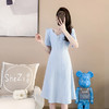 奢姿2025年夏装新款大码女装气质方领连衣裙胖妹妹提花时尚裙子9932852682 商品缩略图1