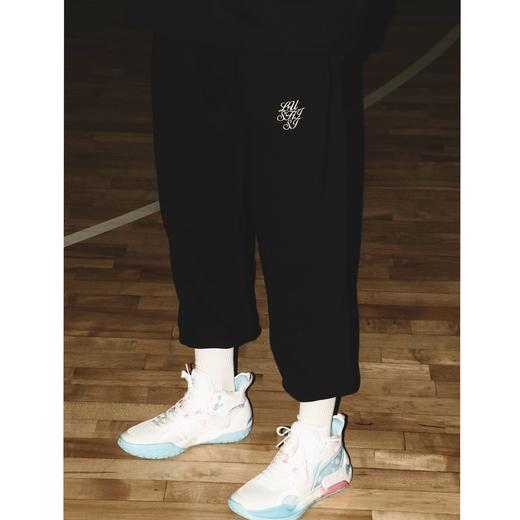 LUSHISI美式运动长裤针织扎袜篮球卫裤灰色加绒运动裤训练裤 商品图3