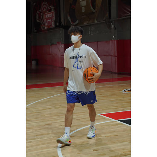 LUSHISI篮球运动短裤男宽松休闲四五分裤不过膝健身跑步裤[海浪] 商品图2