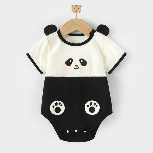 【可爱萌翻天~让宝宝快乐过夏天！】2024春夏上新 A类夏季薄款 纯棉新生儿 三角哈衣男女宝宝 连体爬服 卡通短袖包屁衣-QQ 商品图6