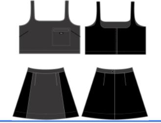 oneup拼接短款套装（背心/短裙） 商品图0