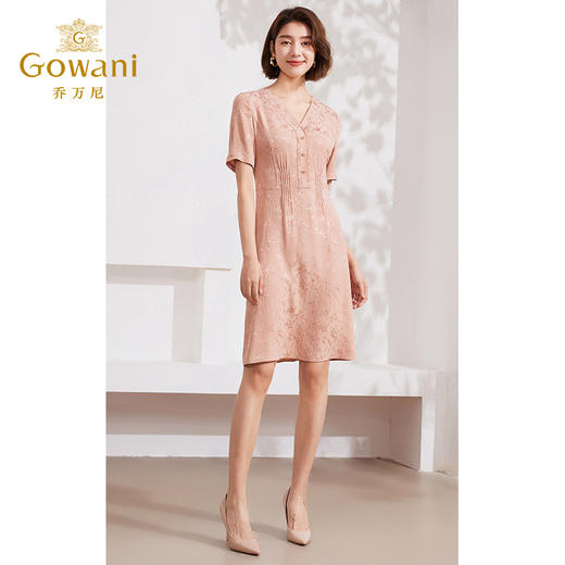 Gowani乔万尼夏季新品100%真丝连衣裙31mm重磅桑蚕丝EM2E760103 商品图1