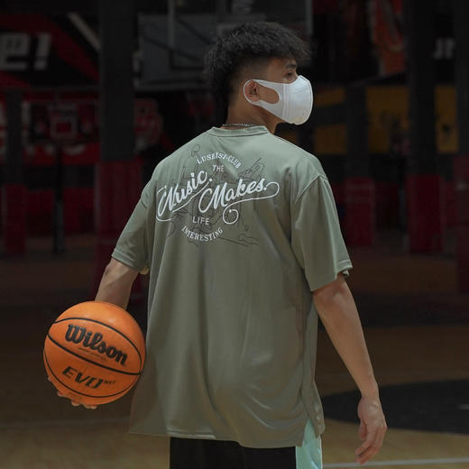 LUSHISI夏季新品速干网眼运动轻薄透气短袖T恤宽松短袖男[乐队] 商品图2